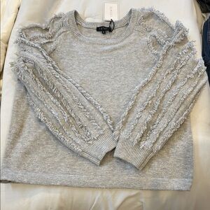 5 State Gray Fringe Sweater